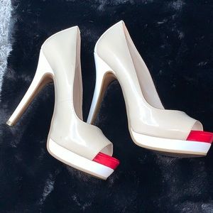 Jessica Simpson Peep Toe Color-block Pump